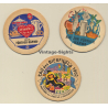 Gasolin Tankstellen / Fürther Kärwa - Tag Des Bierfilzl's (3 Vintage Advertisment Coasters / Beermats)