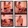 Erotic Study: Natural Shorthaired Nude With Tan Lines (4 Vintage Diapositives ~1970s)