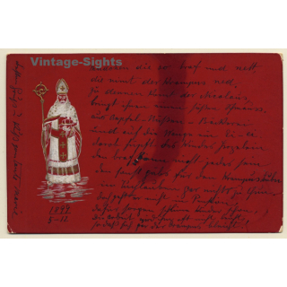 Saint Nicolas / Santa Claus (Vintage Hand Drawn PC 1899)
