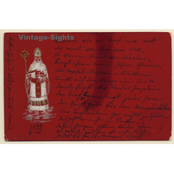 Saint Nicolas / Santa Claus (Vintage Hand Drawn PC 1899)