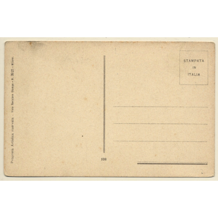 Pin-up Girl With Dog / Art Nouveau Fantasy (Vintage PC ~1910s/1920s)