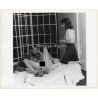 Erotic Study by T.Liori: Dressed Female Watching Nude Blonde On Telephone / Lesbian INT (Vintage Photo KORENJAK 1970s/1980s)