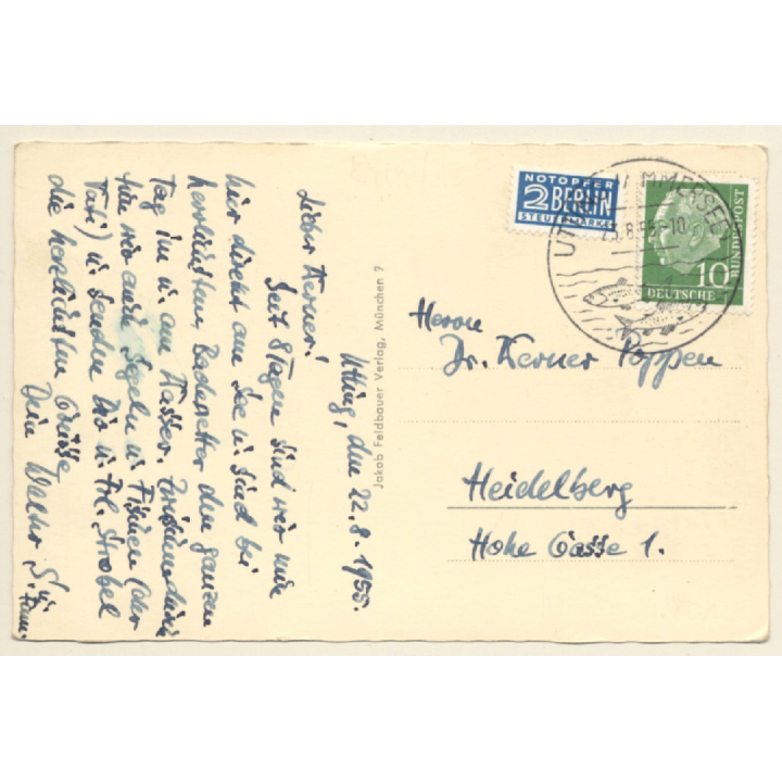 Utting Am Ammersee / Germany: Partial View (Vintage RPPC 1955)