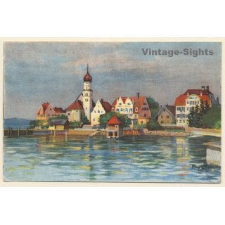 Wasserburg Am Bodensee / Germany: Hotel Krone (Vintage Artist PC 1918)