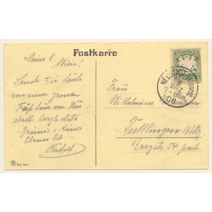 Neustadt a.d. Haardt / Germany: Blick Auf Schönthal (Vintage PC 1908)