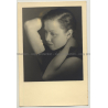 Portrait Of Beautiful Blue Eyed Woman (Vintage Photo B/W ~1930s)