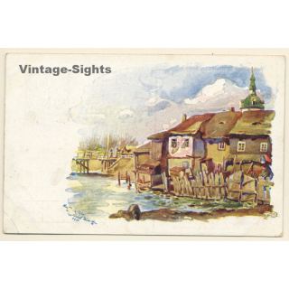 Emil Weiß (1875-1942): Am Tuja Ufer (Vintage Artist PC 1917)