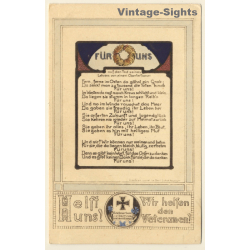 Helft uns! Wir helfen den Veteranen! Iron Cross WW1 (Vintage PC 1916)