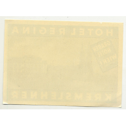 Hotel Regina (Kremslehner) - Wien / Austria (Vintage Luggae Label)