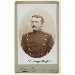 Gustav Bopp / Weingarten: Soldier in Uniform - Moustache (Vintage CDV / Carte De Visite ~1880s/1890s)