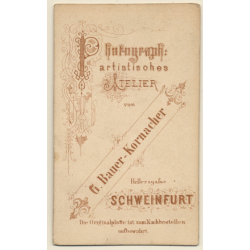 Bauer-Kornacher / Schweinfurt: Junger Mann einer Studentenverbindung (Vintage CDV / Carte De Visite ~1880s/1890s)