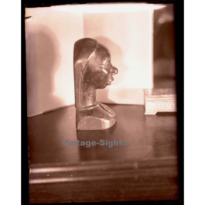 Lefèbvre: Sujet Congo / Tribal Sculptures (8 Vintage Glass Plates ~1910s/1920s)