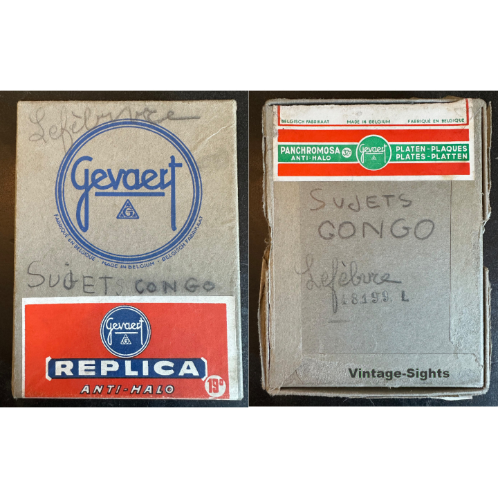 Lefèbvre: Sujet Congo / Tribal Sculptures (8 Vintage Glass Plates ~1910s/1920s)