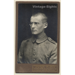 Anton Plank / Munich: Young Soldier in Uniform (Vintage CDV / Carte De Visite ~1910s)