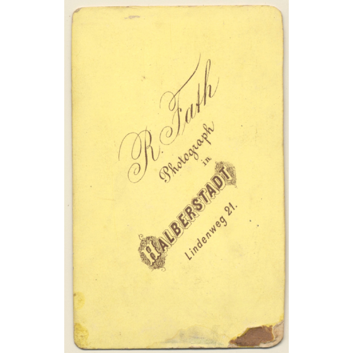 R. Fath / Halberstadt: Soldier In Uniform & Wife In Victorian Dress (Vintage CDV / Carte De Visite ~1880s/1890s)