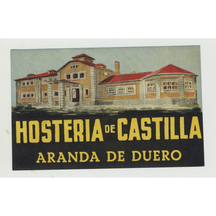 Hosteria De Castilla - Aranda De Duero / Spain (Vintage Luggage Label)
