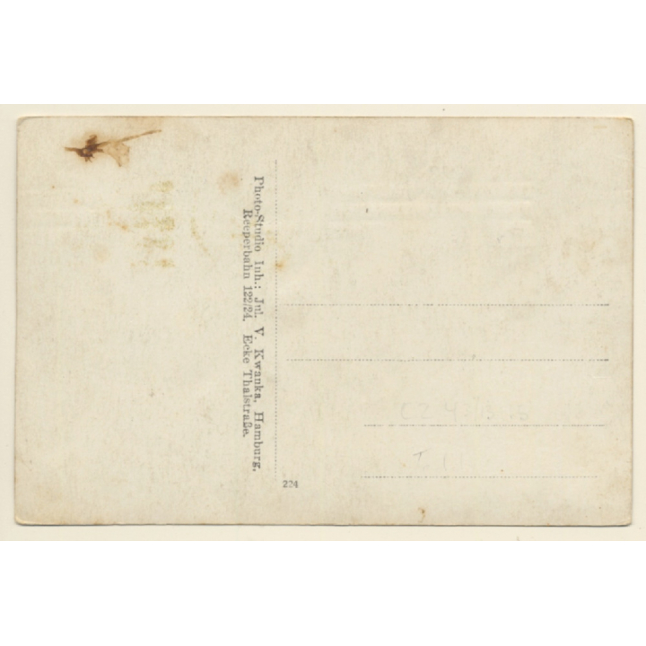 Great Take Of Baby Boy With Teddy Bear & His Nanny (Vintage RPPC 1910s/1920s)