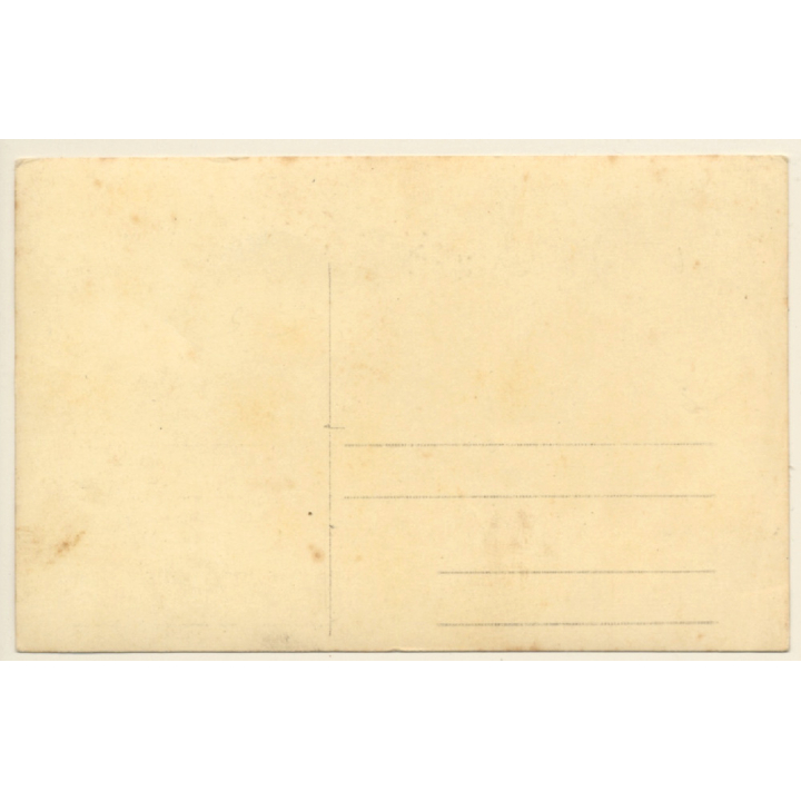 Little Baby Standing Beside High Chair / Teddy Bear (Vintage RPPC 1910s)