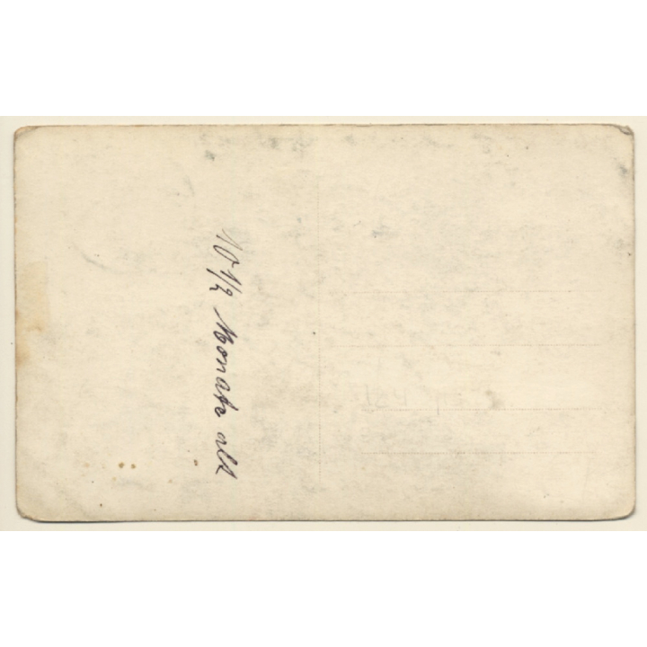 Little Baby & Teddy Bear In Stroller (Vintage RPPC 1910s/1920s)