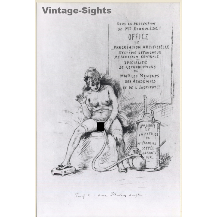 Felicien Rops (1833-1898): Artificial Insemination / Erotic Art 19th Century (Vintage Press Photo KORENJAK 1970s)