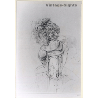 Hans Bellmer (1902-1975): Weiblicher Akt Auf Einem Stuhl Sitzend / Erotic Art (Vintage Press Photo KORENJAK 1970s)