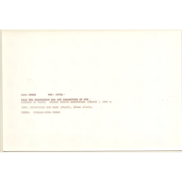 Kronhausen Erotic Collection: Wooden Indian Sculpture 18th Century (Vintage Press Photo KORENJAK 1970s/1980s)