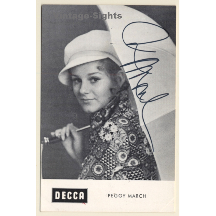 Peggy March - Decca Autogramm / Autograph (Vintage Signed PC ~1960s)