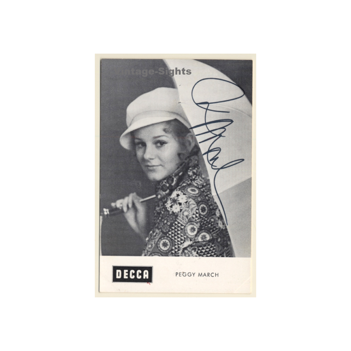 Peggy March - Decca Autogramm / Autograph (Vintage Signed PC ~1960s)