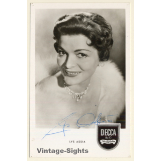 Lys Assia Autogrammkarte / Autograph (Vintage Signed RPPC ~1950s)