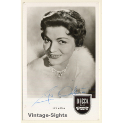 Lys Assia Autogrammkarte / Autograph (Vintage Signed RPPC ~1950s)