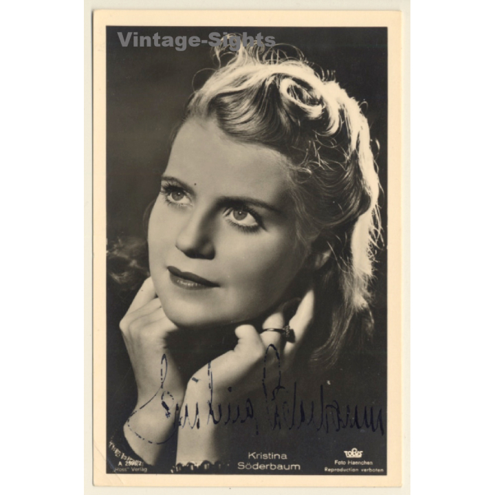Kristina Söderbaum Autogrammkarte / Autograph (Vintage Signed RPPC ~1930s)