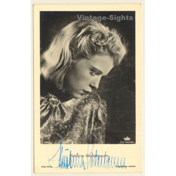 Kristina Söderbaum Autogrammkarte / Autograph*2 (Vintage Signed RPPC ~1930s)