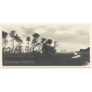 Egypt: Landscape - Pyramids - Desert (Vintage RPPC ~1910s/1920s)