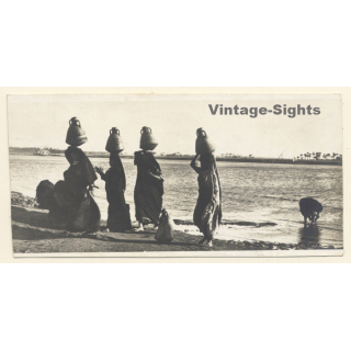 Egypt: Native Women Carrying Water From The Nile / Ethnic (Vintage RPPC ~1910s/1920s)