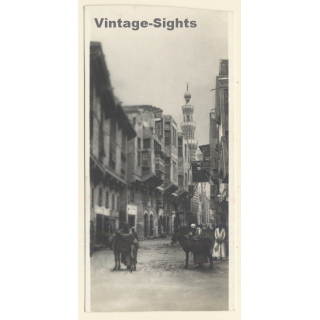 Cairo / Egypt: El-Tabbaneh Street (Vintage RPPC ~1910s/1920s)