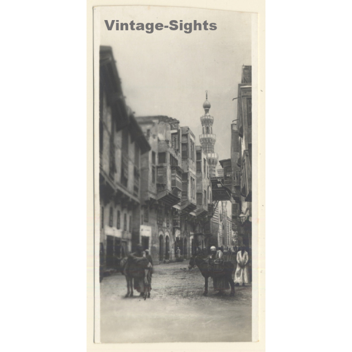Cairo / Egypt: El-Tabbaneh Street (Vintage RPPC ~1910s/1920s)