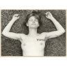 Erotic Study: Upper Body Of Nude Female On Meadow (Vintage Photo GDR ~1970s/1980s)