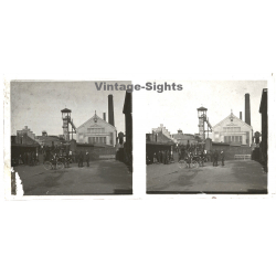Gilly / Belgium: Charbonnages Du Trieu Kaisin *1 (Vintage Stereo Glass Plate ~1910s/1920s)