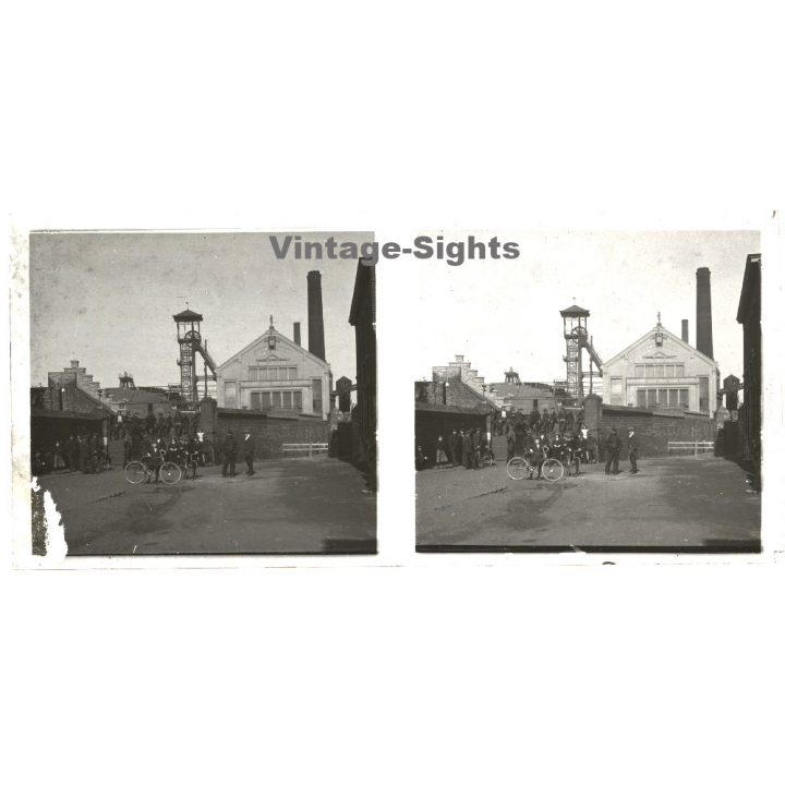 Gilly / Belgium: Charbonnages Du Trieu Kaisin *1 (Vintage Stereo Glass Plate ~1910s/1920s)