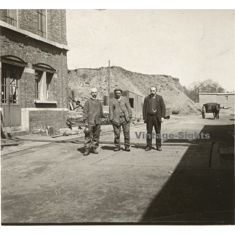 Gilly / Belgium: Charbonnages Du Trieu Kaisin *2 (Vintage Stereo Glass Plate ~1910s/1920s)