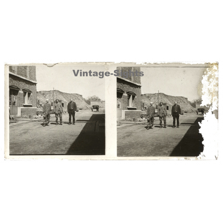 Gilly / Belgium: Charbonnages Du Trieu Kaisin *2 (Vintage Stereo Glass Plate ~1910s/1920s)