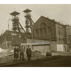 Gilly / Belgium: Charbonnages Du Trieu Kaisin *4 (Vintage Stereo Glass Plate ~1910s/1920s)