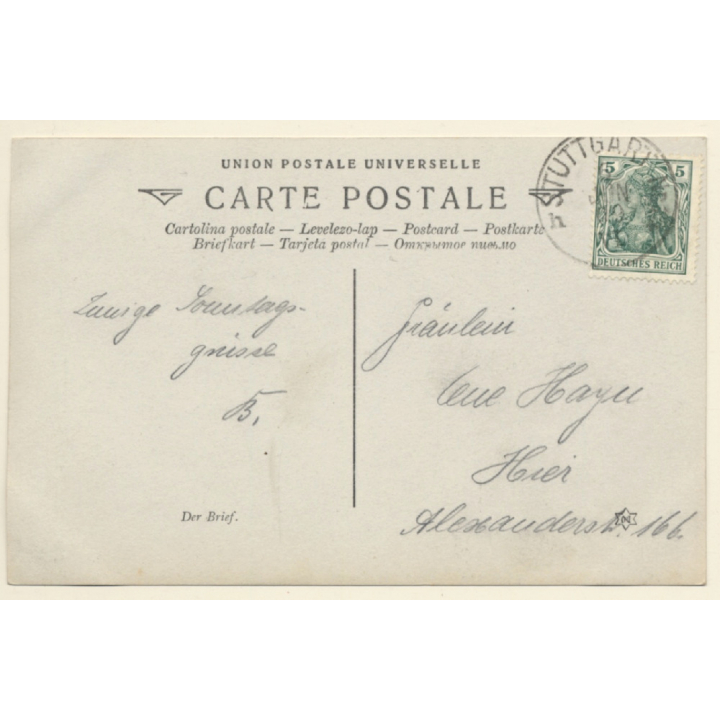 Louise Landre: La Lettre - Salon De Paris 1909 / Nude Art - Risqué (Vintage PC ~1910s)