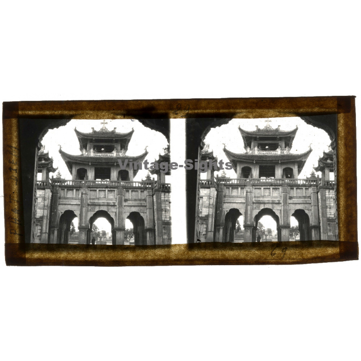Vietnam: Phat Diem Cathedral / Mission (Vintage Stereo Glass Plate ~1920s/1930s)