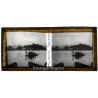 Vha Trang / Vietnam: Sunset On River - Sampan (Vintage Stereo Glass Plate ~1920s/1930s)