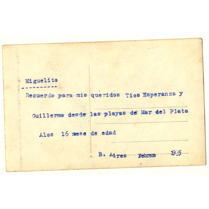 Studio Pagnotta: Baby Boy W. Sand Shovel - Playa Mar De Plata 1935 (Vintage Photo PC)