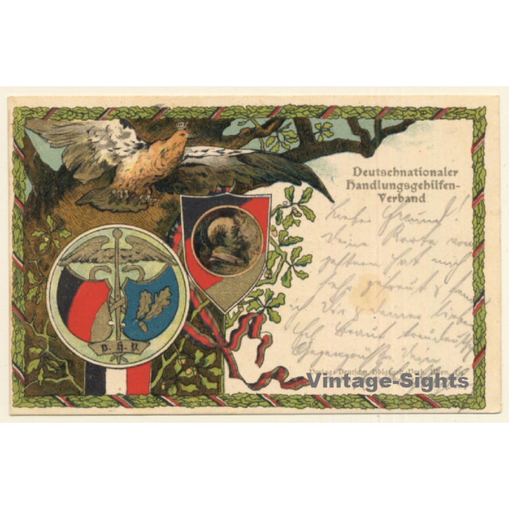 Deutschnationaler Handlungsgehilfen-Verband / Wappen (Vintage PC Litho 1906)