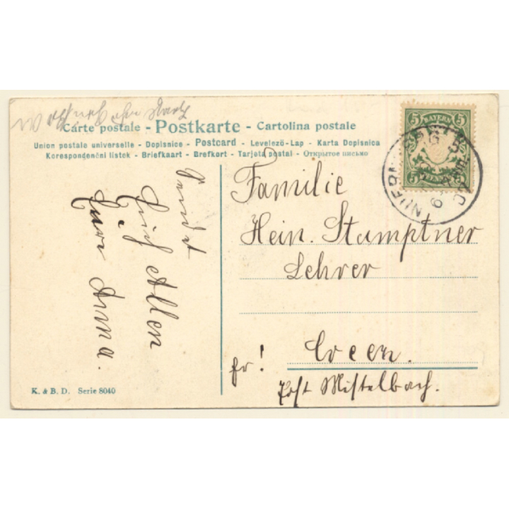 Terrier Dog Wishes Happy New Year (Vintage PC 1907)