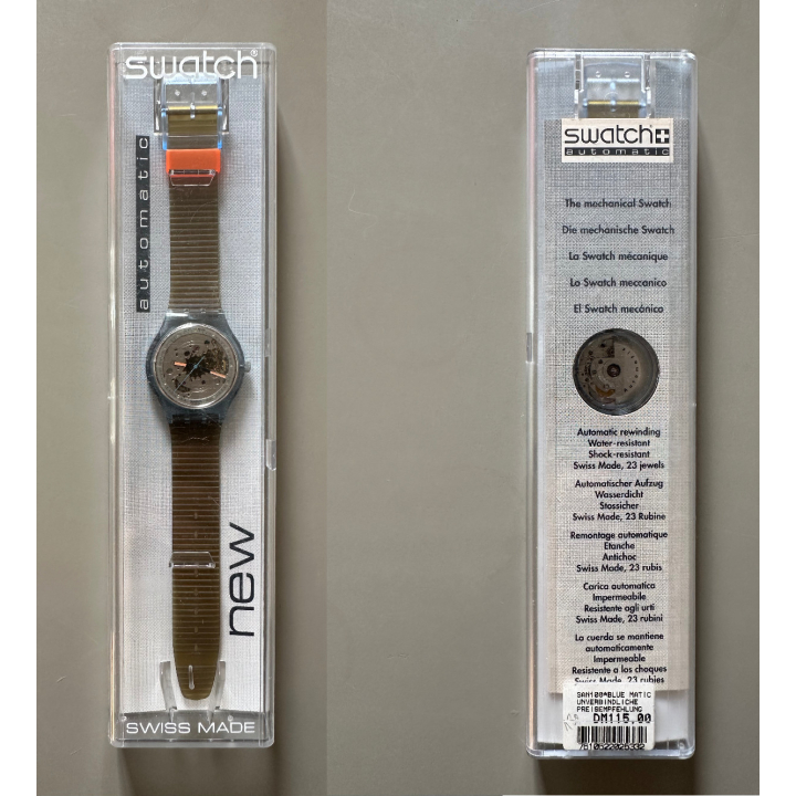 Swatch Automatic BLUE MATIC SAN 100 with Case (Vintage Watch 1991)