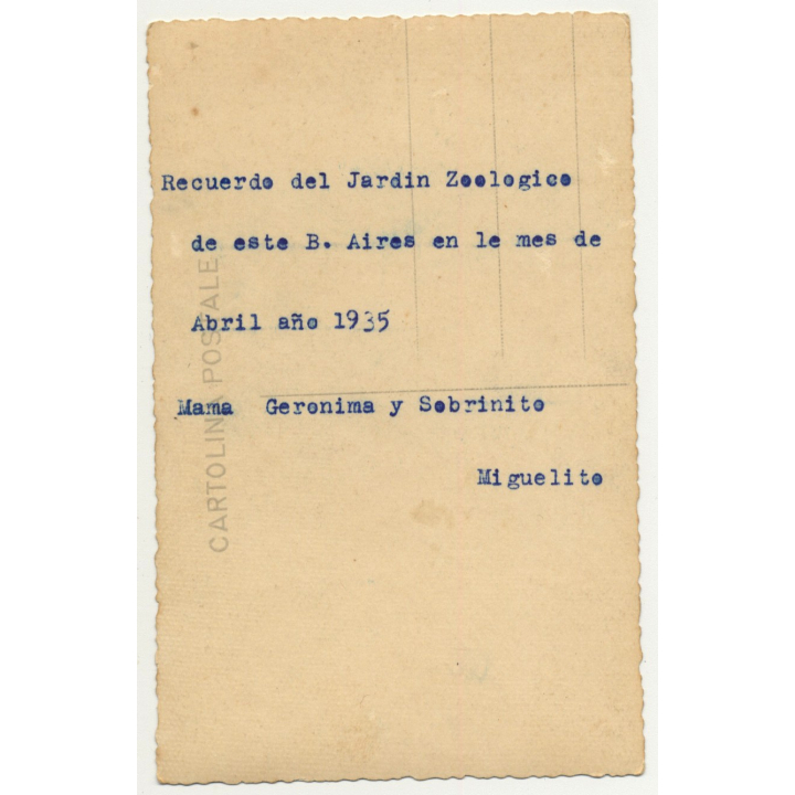 Jardin Zoologico - Buenos Aires 1935: Stylish Woman & Baby Boy (Vintage Photo PC)